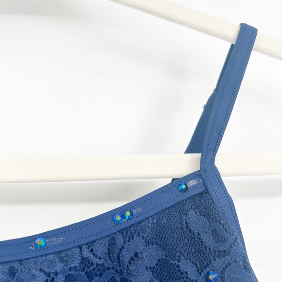 Balera Blue Floral Lace Rhinestone Lyrical Dance Costume Dress Leotard Size SA - Picture 2 of 8